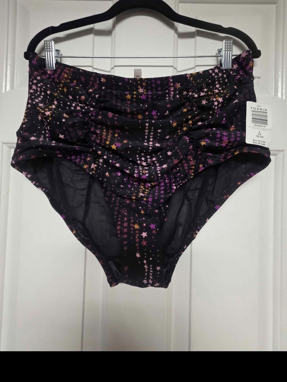 torrid Black Star-Print High-Waist Panty with Purple & Gold Stars